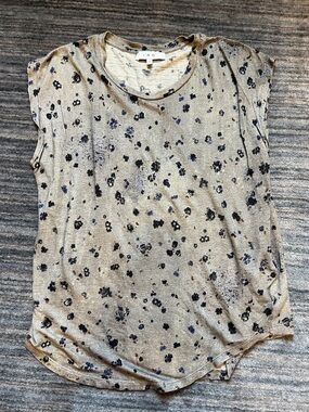 Women’s Sz M IRO Beige Floral Print Sleeveless Top. Great&Easy Summer/Spring Top